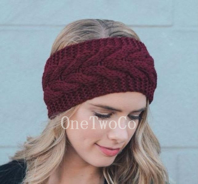 burgundy red cable knit, winter headband, cable knit gifts, gift for teacher, gift for mom, fall accessories, gift for teen, gifts under 20