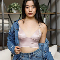 Bralette, Satin Longline Bralette, bridesmaid gift, sexy bralette, bralette top, sexy lingerie, lace lingerie