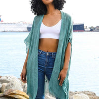 Teal Green Kimono, Kimono Wrap, Beach cover up, Bohemian,festival,Oversized,Boho style,cardigan ,Summer Dress,Boho