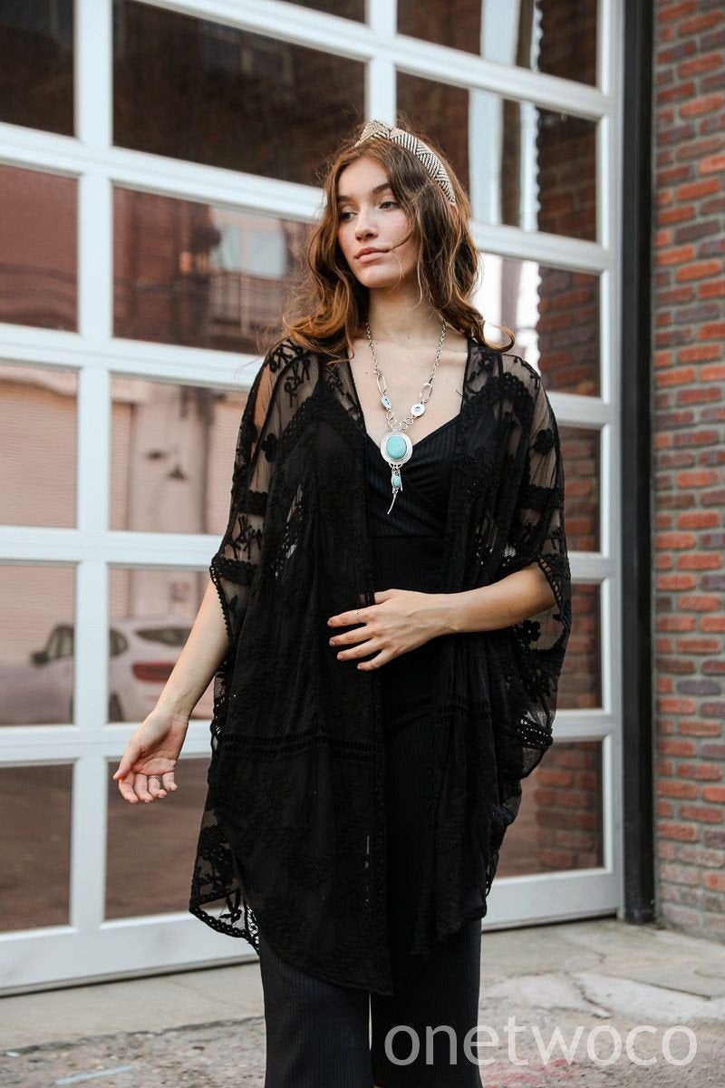 Dusty Pink Lace Kimono, Kimono Duster, Kimono Wrap, Beach cover up,Bohemian,festival,Oversized,Boho style,cardigan ,Summer Dress,Boho