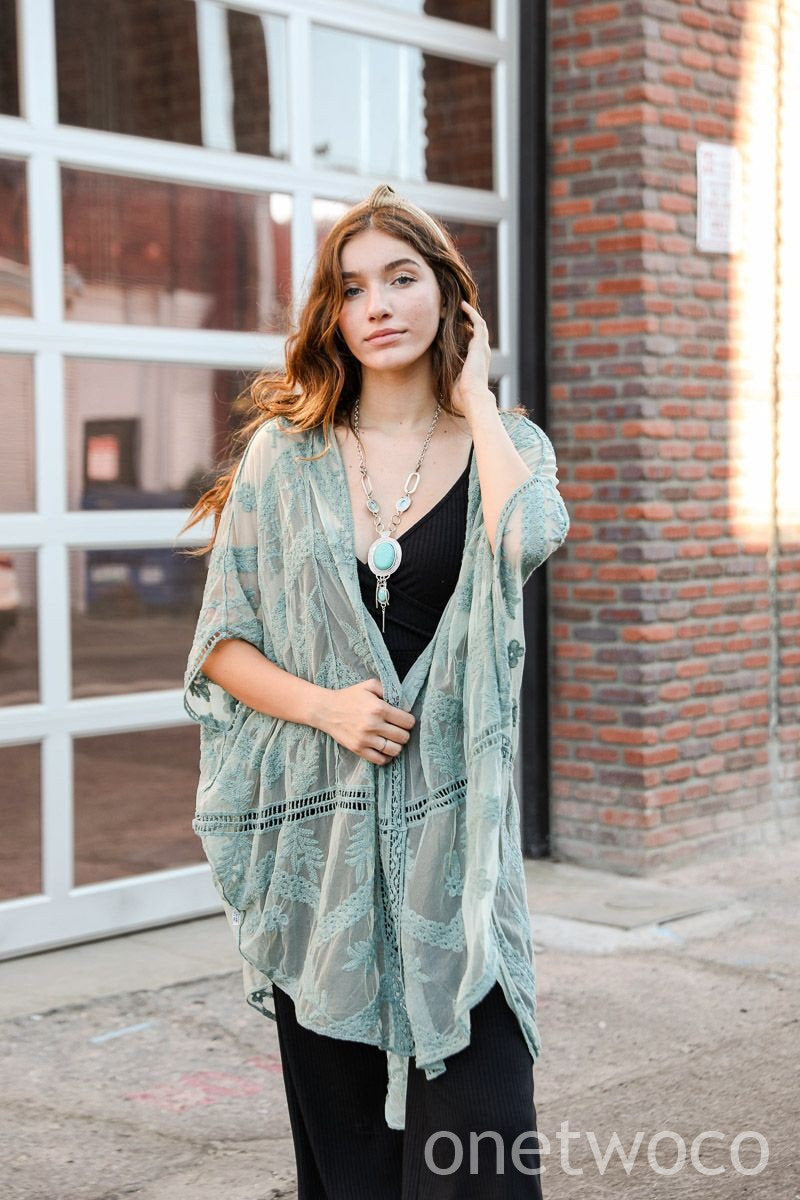 Green Lace Kimono, Best Friend Gift, Gift For Her, Gift For Birthday, Gift For Women, gift for bridesmaid