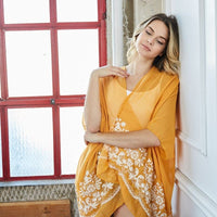 Yellow Kimono, Embroidered Kimono Jacket,Beach cover up,Bohemian,festival,Oversized,Boho style,cardigan ,Summer Dress,Boho