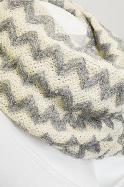 Ivory Knit Scarf, Winter Gifts, Chunky Scarf, Knitted loop Scarf, for him, for men, unique Christmas gift