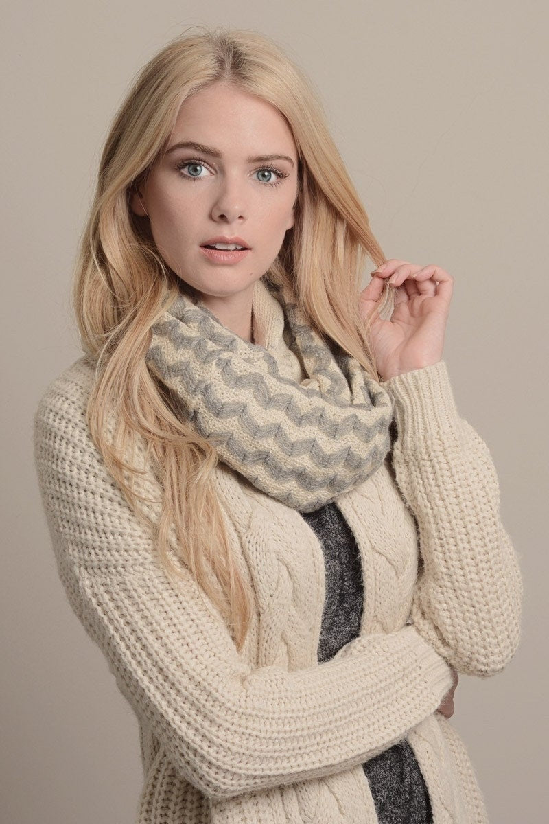 Ivory Knit Scarf, Winter Gifts, Chunky Scarf, Knitted loop Scarf, for him, for men, unique Christmas gift