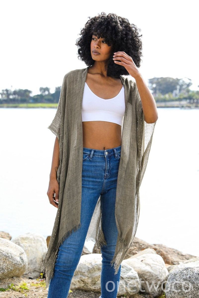 Teal Green Kimono, Kimono Wrap, Beach cover up, Bohemian,festival,Oversized,Boho style,cardigan ,Summer Dress,Boho