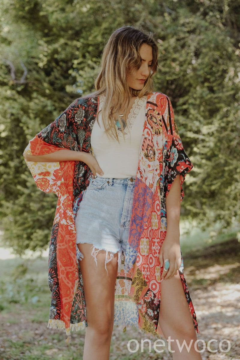 Boho Kimono, Kimono Wrap, Beach cover up,Bohemian,festival,Oversized,Boho style,cardigan ,Summer Dress,Boho