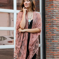 Dusty Pink Lace Kimono, Kimono Duster, Kimono Wrap, Beach cover up,Bohemian,festival,Oversized,Boho style,cardigan ,Summer Dress,Boho