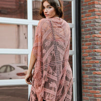 Dusty Pink Lace Kimono, Kimono Duster, Kimono Wrap, Beach cover up,Bohemian,festival,Oversized,Boho style,cardigan ,Summer Dress,Boho