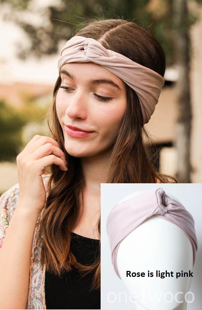 Light Blue headband, Twist Headband,Yoga Headband,Fitness Headband, Nurse headband, Wide headband, Solid Color Headband, Football Headband
