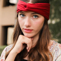 Red headband, Twist Headband,Yoga Headband,Fitness Headband, Nurse headband, Wide headband, Solid Color Headband, Football Headband