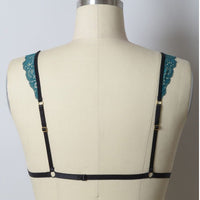 Lace Bralette, triangle lace bralette, Teal Green lace bralette, lace top, bralette top, scalloped lace, Eyelet Lace, T-Back Bralettes