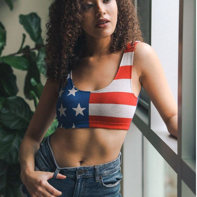 American Flag Bralette, US Flag bralette, Independence Day, Military Gift, USA Flag, American Bra, Patriotic Decor, Flag Sign, Flag