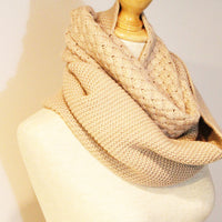 Gray Knitted Infinity Scarf - Bean Concept - Etsy