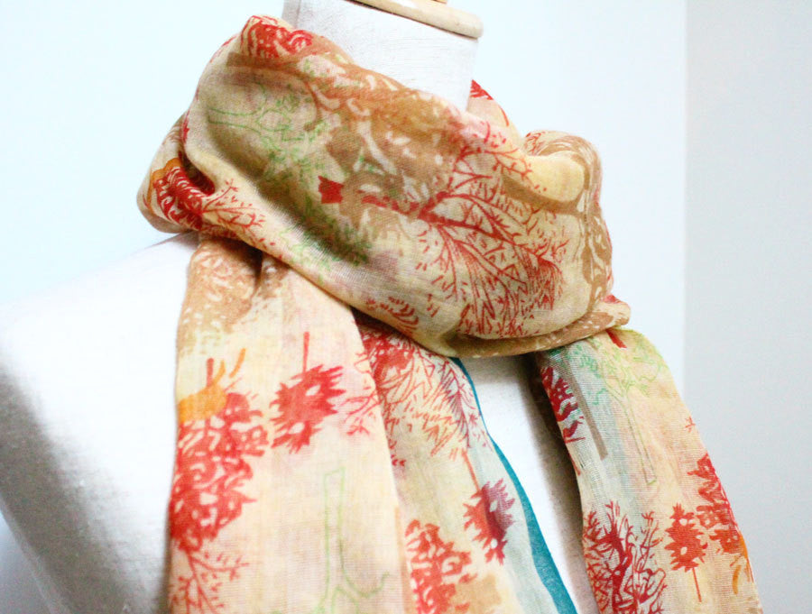 Pink Life of Tree Scarf - Bean Concept - Etsy