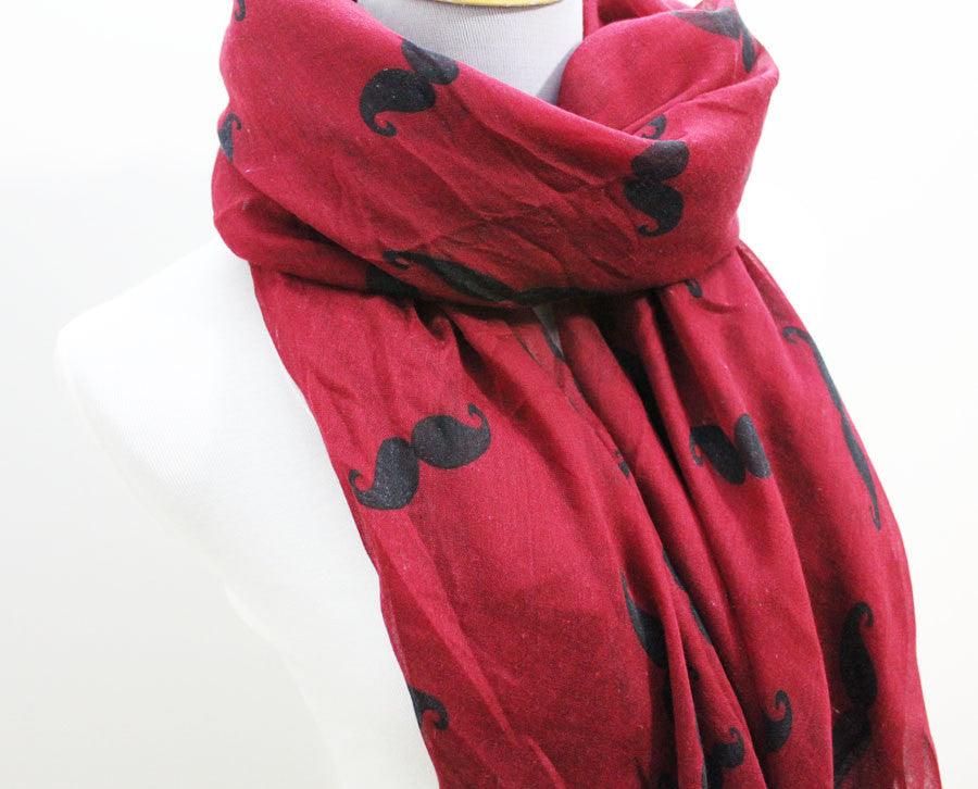 Red Mustache Scarf - Bean Concept - Etsy