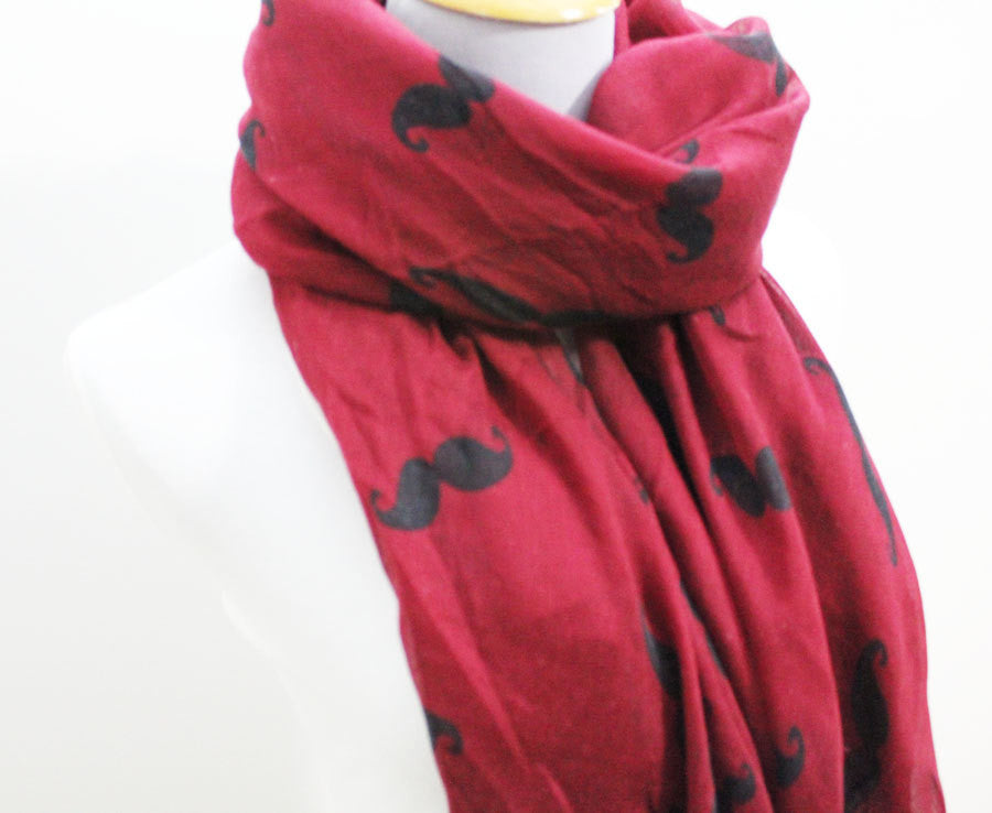 Red Mustache Scarf - Bean Concept - Etsy