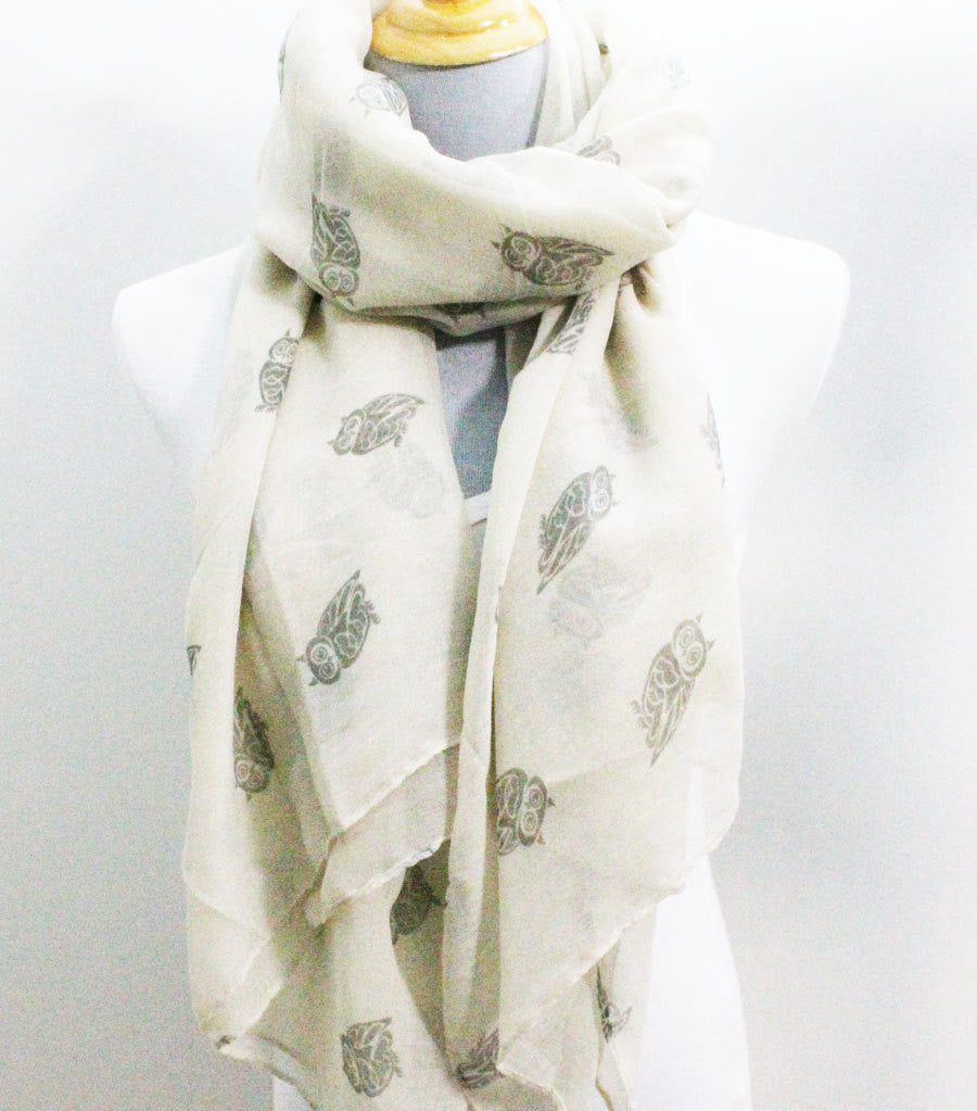 Light Beige Owl Scarf - Bean Concept - Etsy