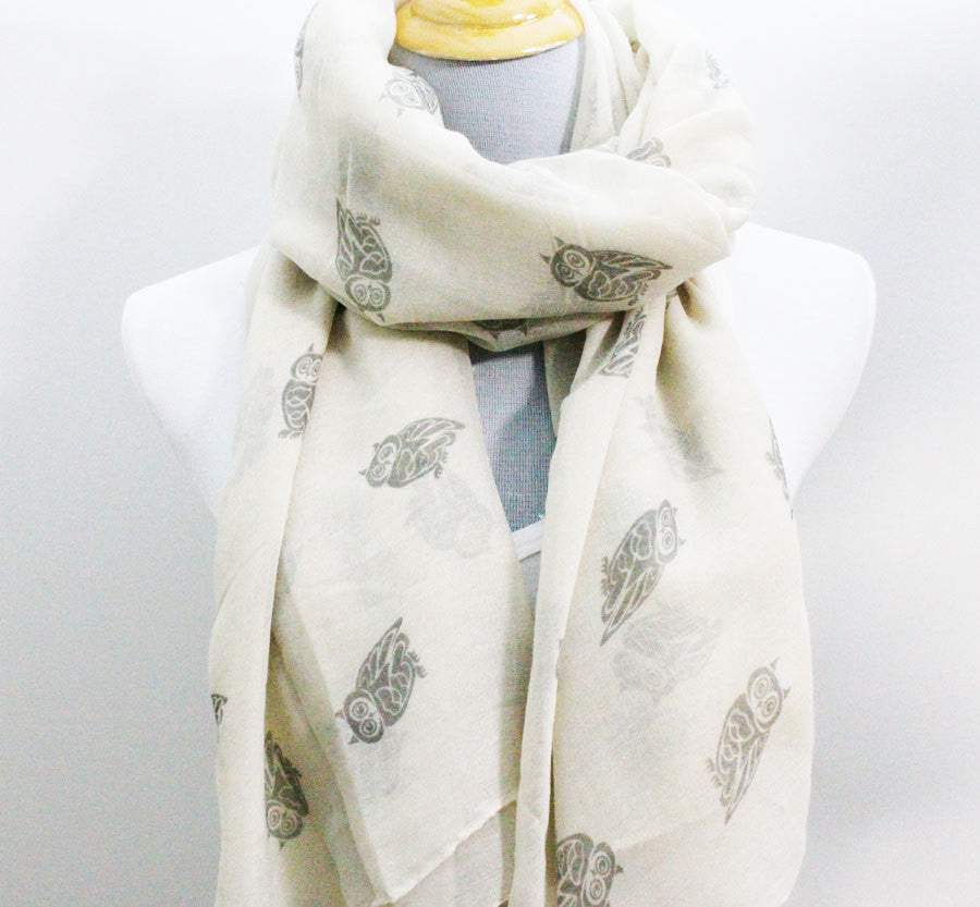 Light Beige Owl Scarf - Bean Concept - Etsy