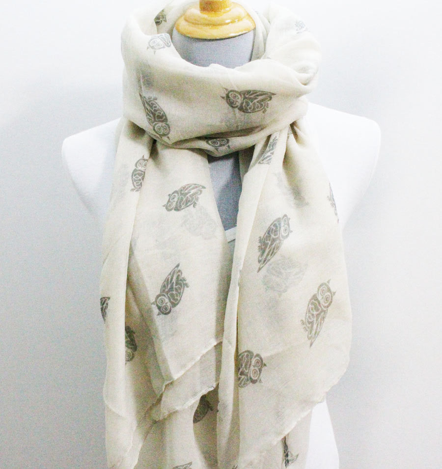 Light Beige Owl Scarf - Bean Concept - Etsy