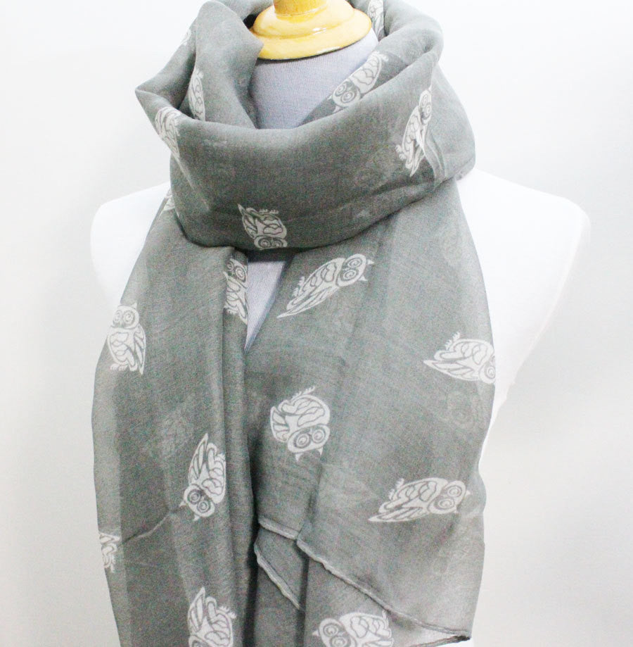 Gray Owl Scarf - Bean Concept - Etsy