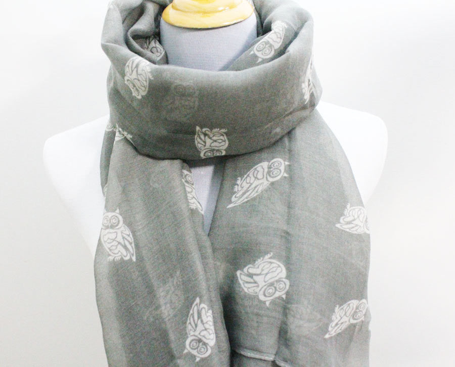 Gray Owl Scarf - Bean Concept - Etsy
