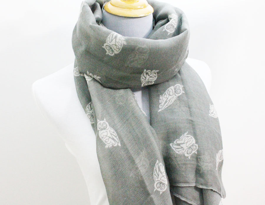 Gray Owl Scarf - Bean Concept - Etsy