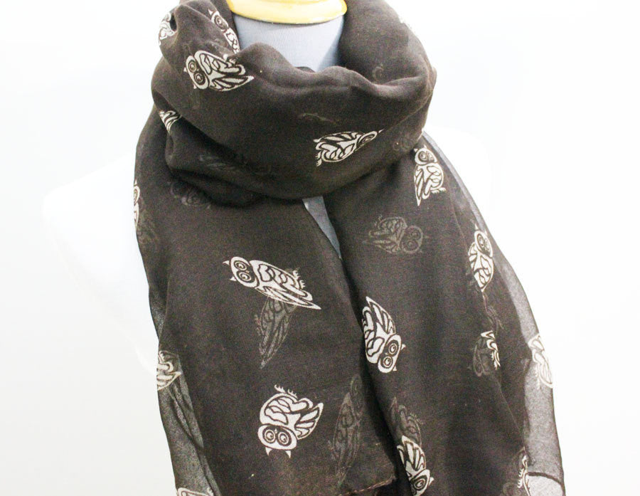 Brown Owl Scarf - Bean Concept - Etsy