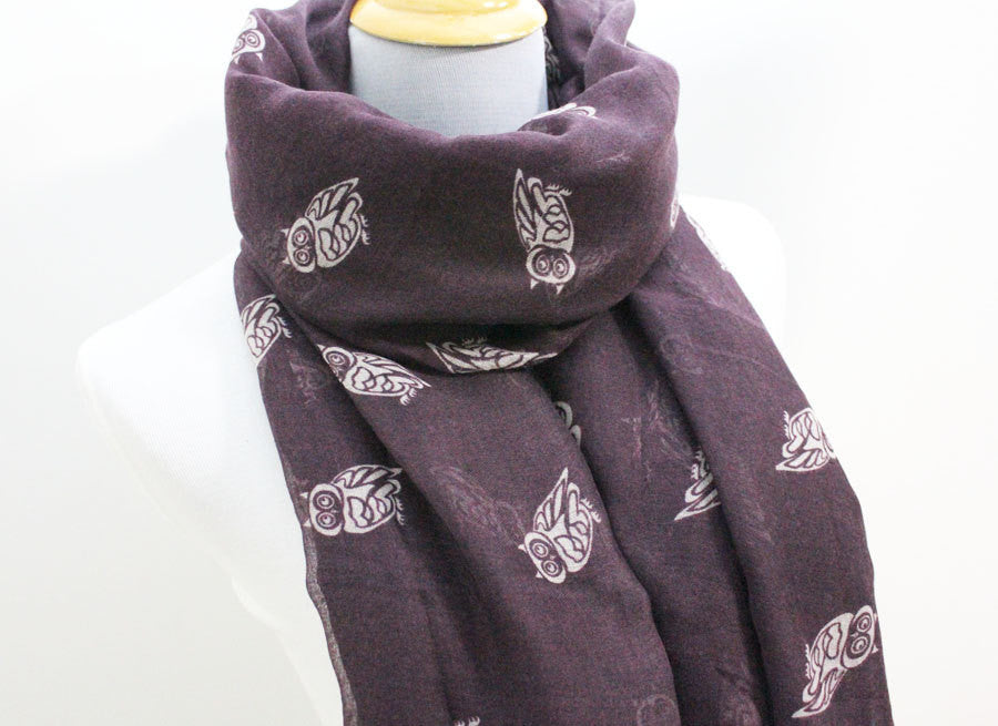 Purple Owl Scarf - Bean Concept - Etsy