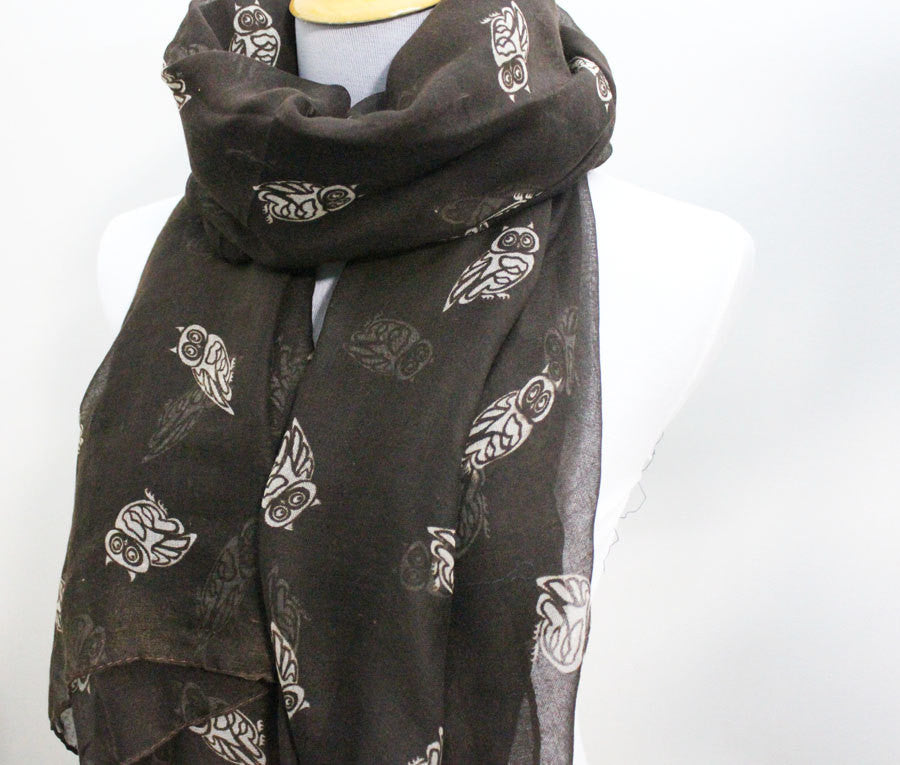 Brown Owl Scarf - Bean Concept - Etsy