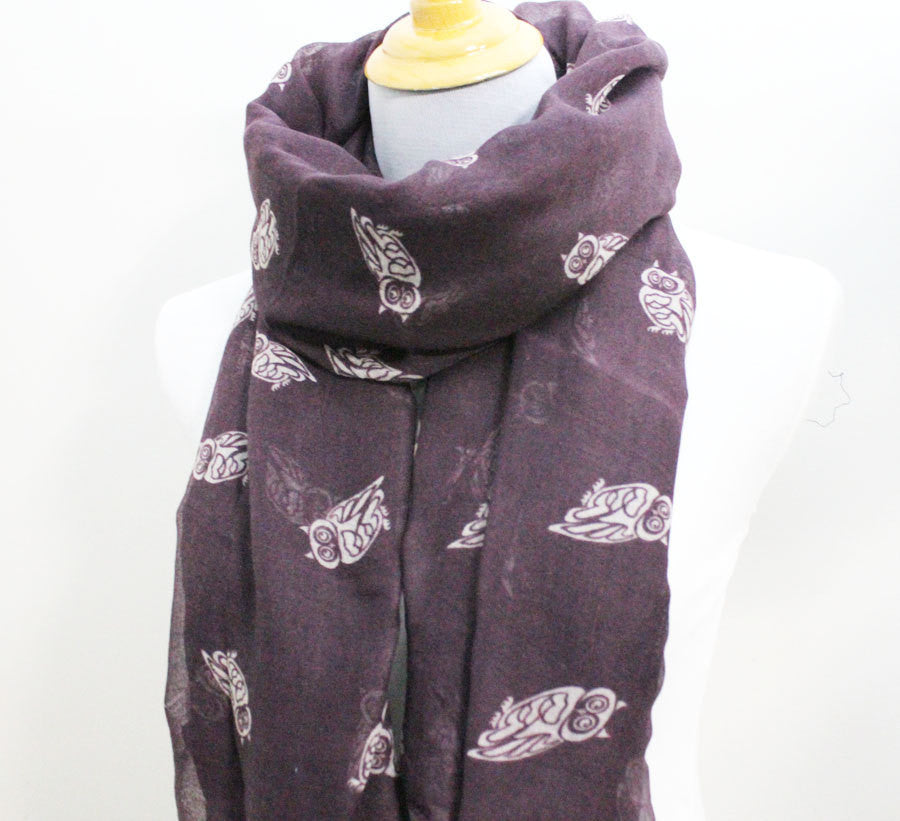 Purple Owl Scarf - Bean Concept - Etsy