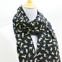 Black Cat Chiffon Scarf - Bean Concept - Etsy