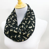 Black Cat Chiffon Infinity Scarf - Bean Concept - Etsy