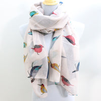 Linen Pink Bird Scarf - Bean Concept - Etsy