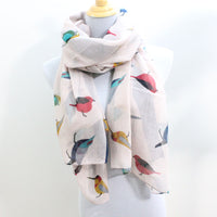 Linen Pink Bird Scarf - Bean Concept - Etsy