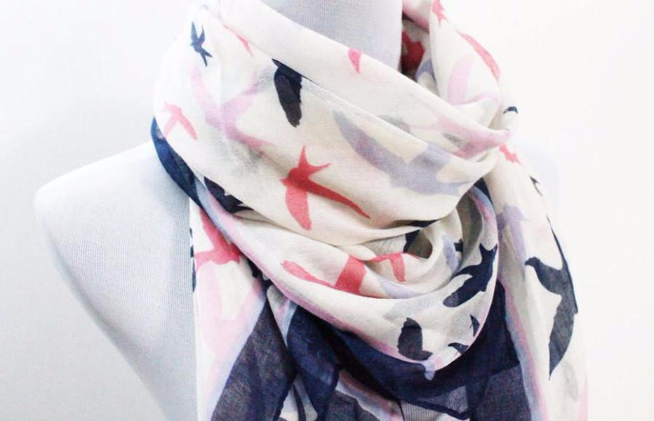 White Seagull Square Scarf - Bean Concept - Etsy