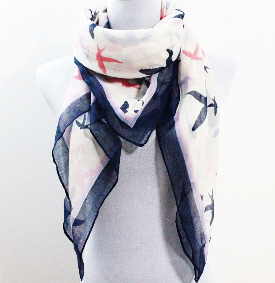 White Seagull Square Scarf - Bean Concept - Etsy
