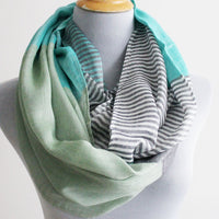 Gray Striped Infinity scarf - Bean Concept - Etsy