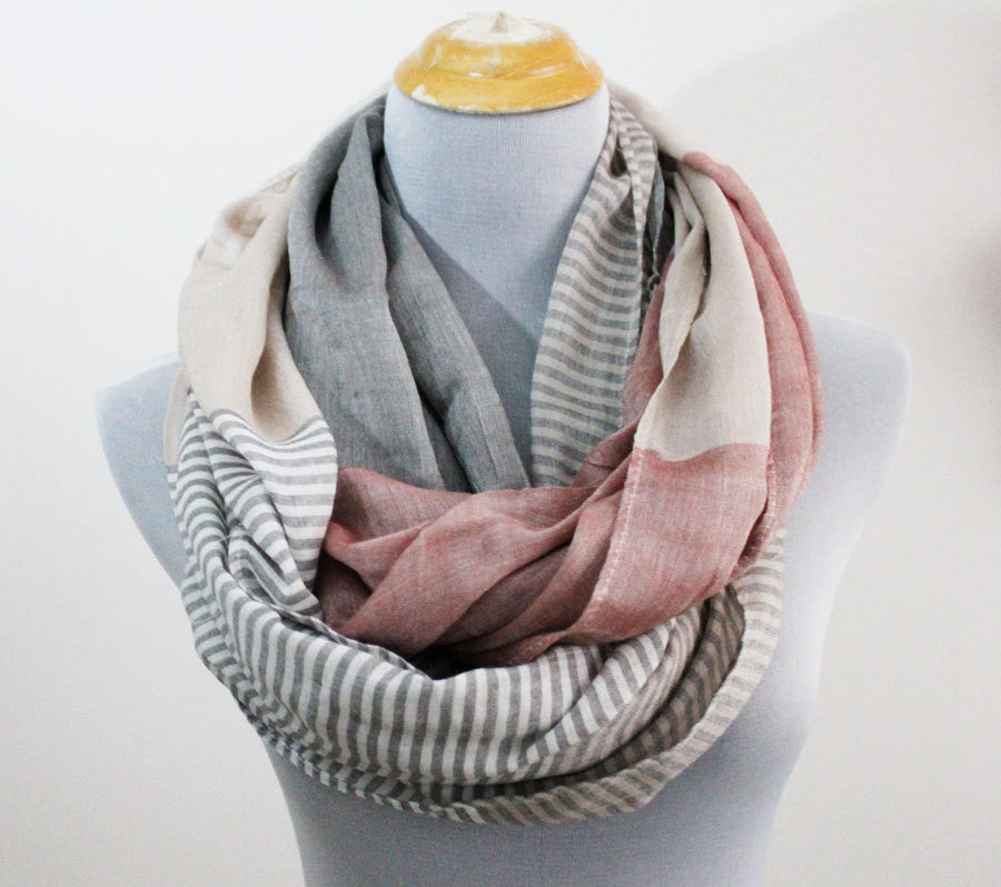 Mint Green and Gray Infinity Scarf - Bean Concept - Etsy