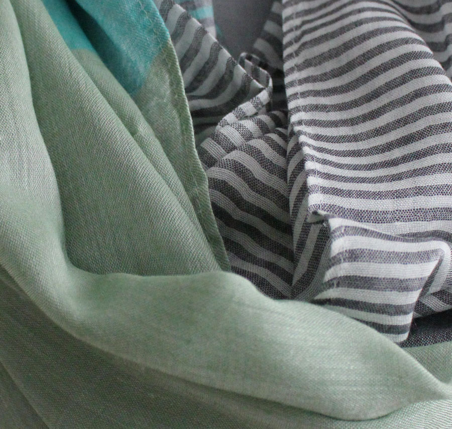 Mint Green and Gray Infinity Scarf - Bean Concept - Etsy