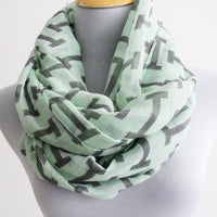 Mint Green Aztec Infinity Scarf - Bean Concept - Etsy