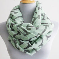 Mint Green Aztec Infinity Scarf - Bean Concept - Etsy