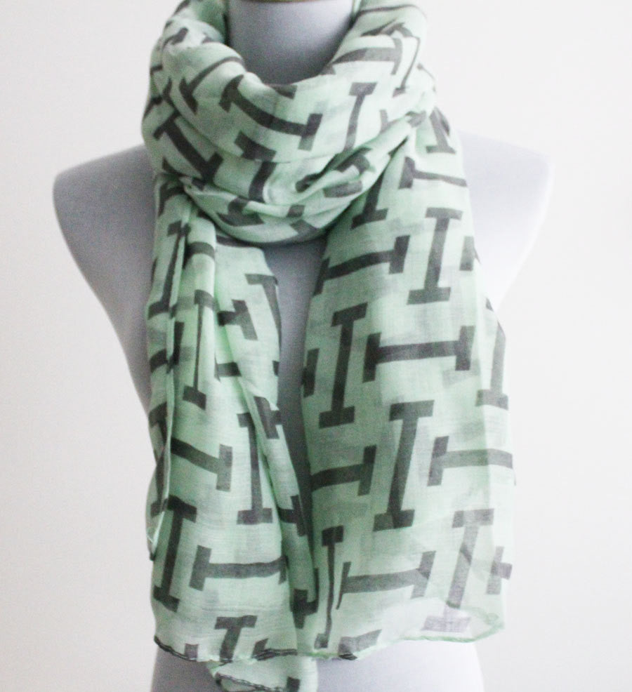 Mint Green Aztec Scarf - Bean Concept - Etsy
