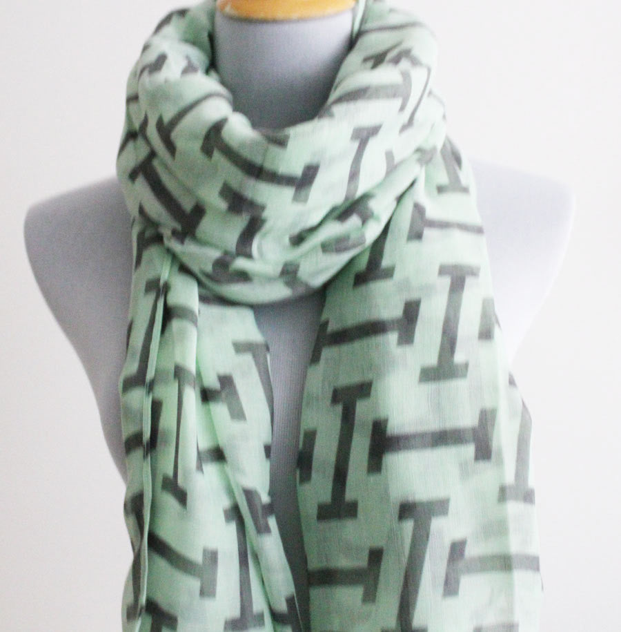 Mint Green Aztec Scarf - Bean Concept - Etsy