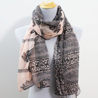 Pink Paisley Pattern Scarf - Bean Concept - Etsy