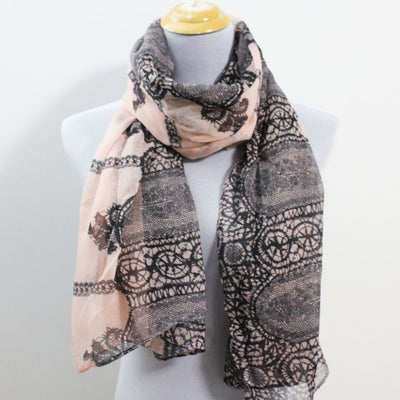 Pink Paisley Pattern Scarf - Bean Concept - Etsy