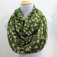 Olive Green Bird on Branch Infinity Scarf - Bean Concept - Etsy
