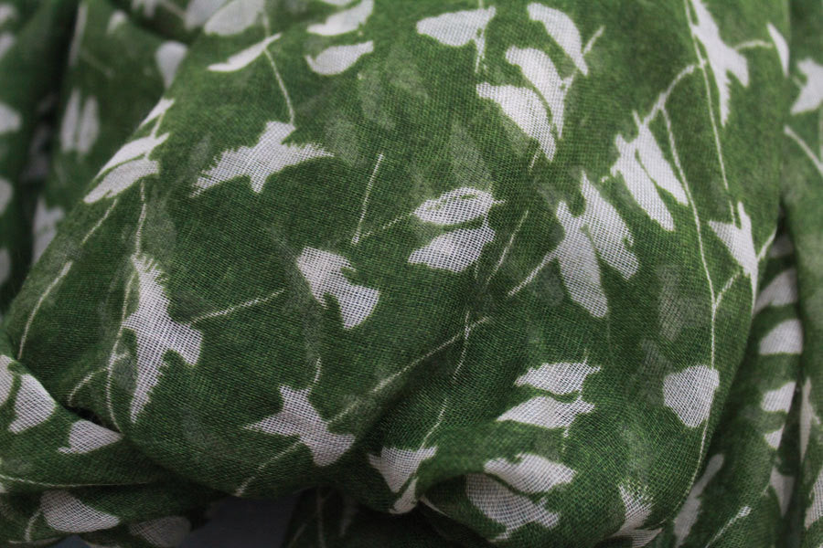 Olive Green Bird on Branch Infinity Scarf - Bean Concept - Etsy
