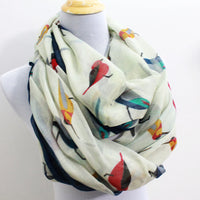 Beige Birds Infinity Scarf - Bean Concept - Etsy