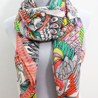 White Parrot Wings Square Scarf - Bean Concept - Etsy
