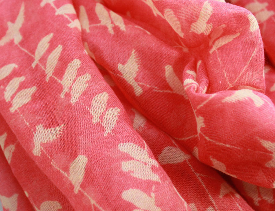 Coral Pink Little Bird Infinity Scarf - Bean Concept - Etsy
